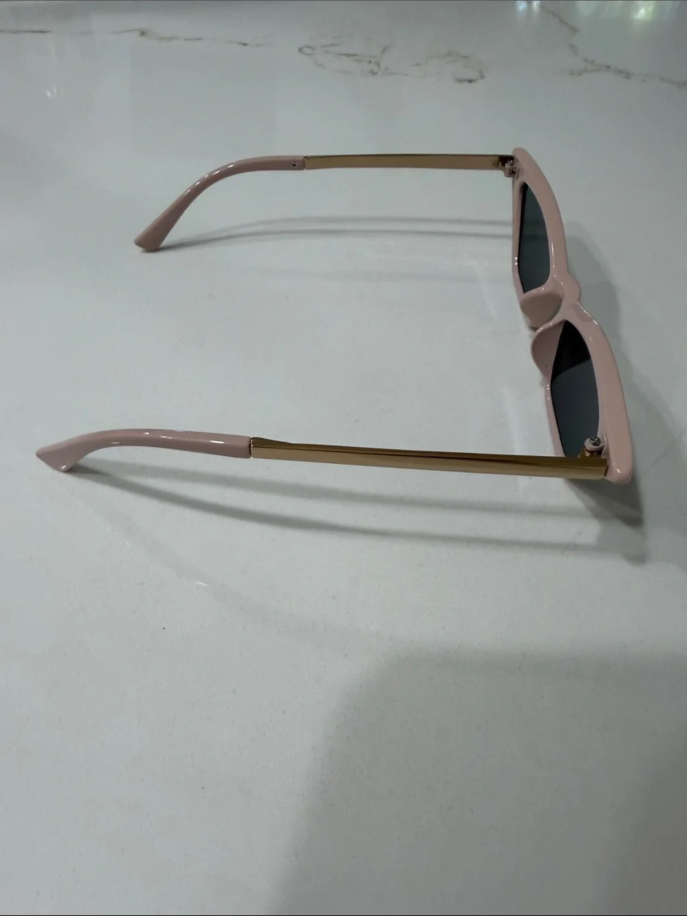 Pale Pink Cat-Eye Sunglasses with dark tint - Stylish Women’s Shades
